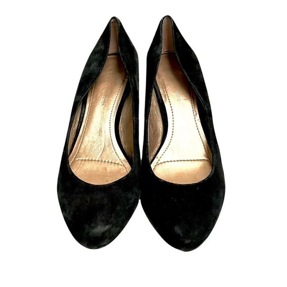 BCBGeneration Suede Slip-On Pumps Shoes Cone Heel Black 9 - Picture 3 of 7